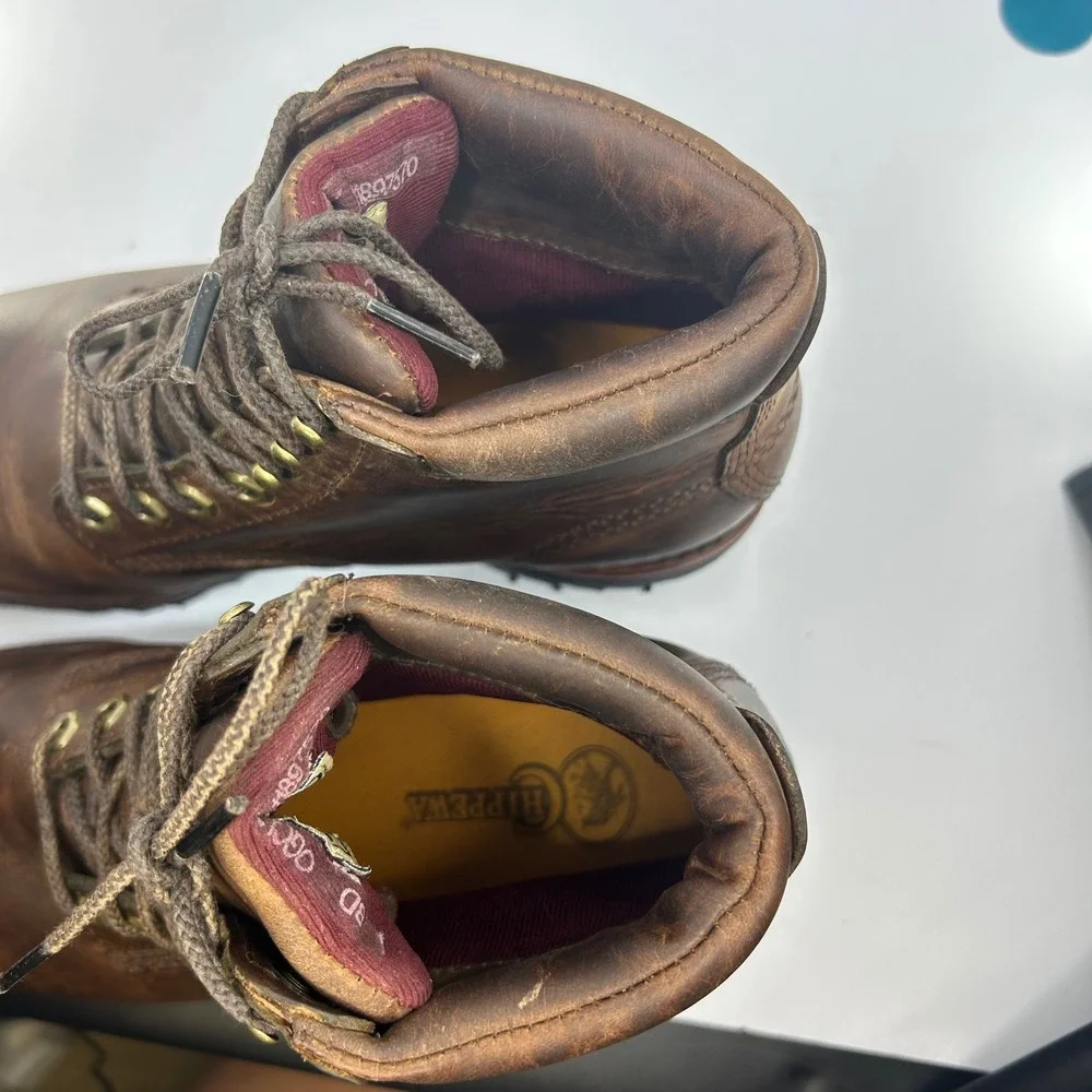 Vintage L.L. Bean Gorpcore Work Boots 8 D Leather Heritage Rugged Brown Utility